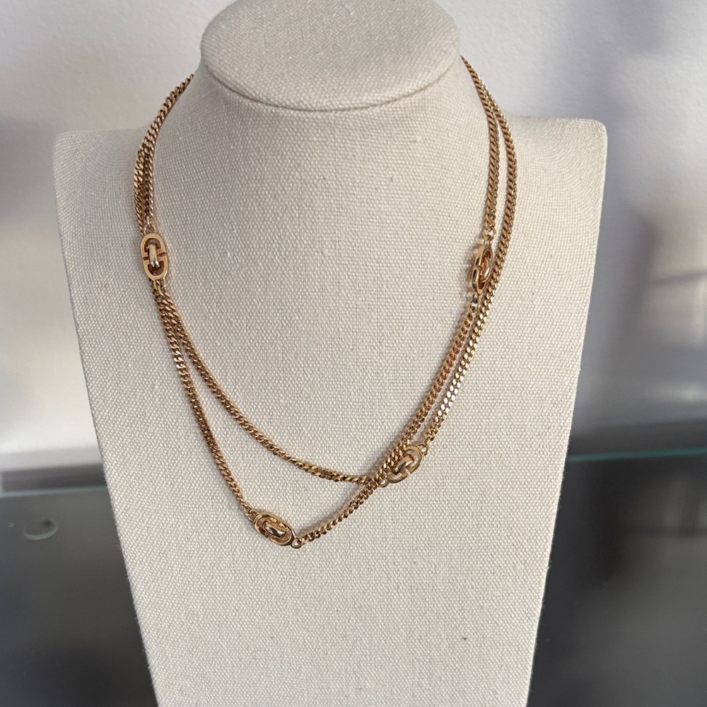 Dior Gold Double Chain Necklace - Picture 7 of 11
